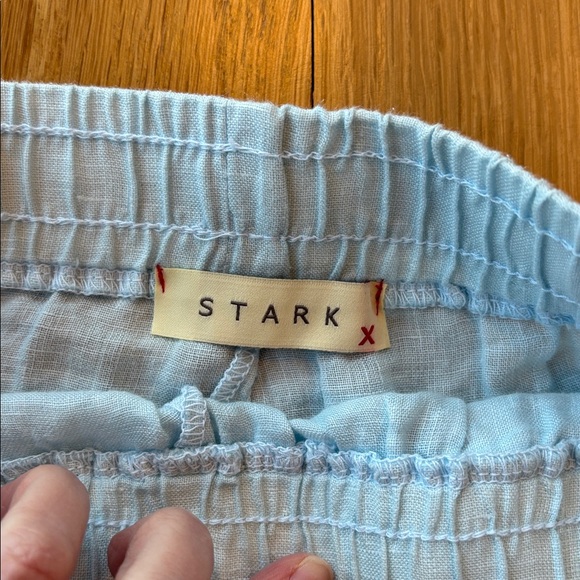 Stark X Wome’s Shorts Blue 100% Linen Size Small - Picture 3 of 4